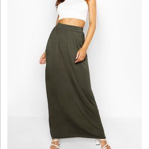 Olive green maxi skirt
